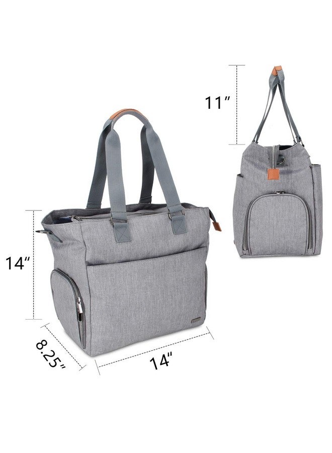 LUXJA LUXJA Breast Pump Tote with Pockets for Laptop and Cooler Bag, Breast Pump Bag for Working Mothers (Fits Most Major Breast Pump), Gray - Image 4