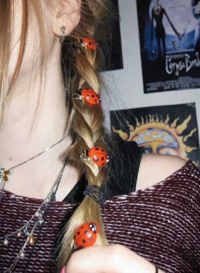 TYATVS 10 Pcs Ladybug Hair Clips Cute Lady Bug Barrettes Y2k Whimsy Twee Animal Grunge Whimsical Accessories (red) - Image 2