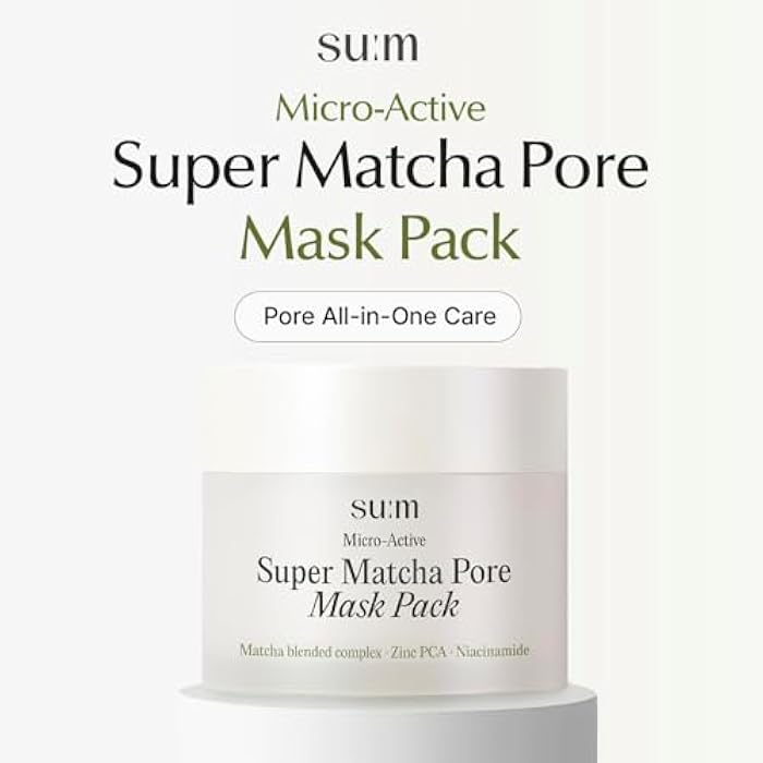 SU:M Micro-Active Super Matcha Pore Mask Pack (3.38fl oz) - Pore refining, oil control, exfoliating mask. with Matcha Blended Complex, Zinc PCA, and Fermented Vitamin B3 for smoother, clearer skin - Image 2
