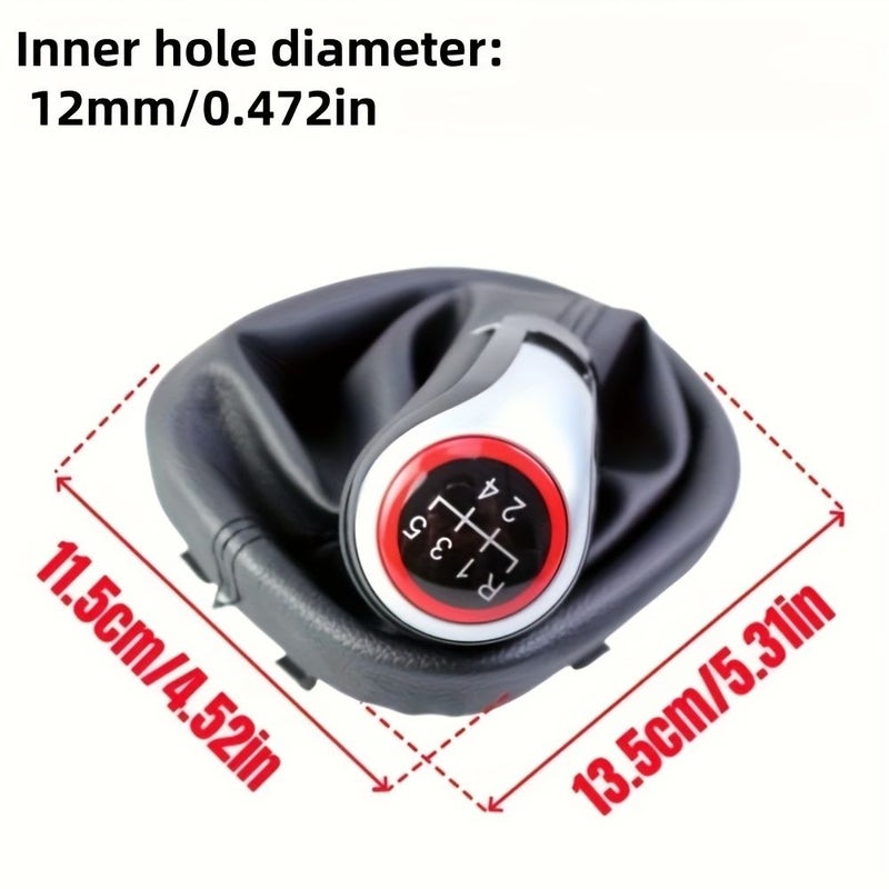 1pc New Style 5 6 Speed Faux Leather Gear Shift Knob For VW Touran 2003 2010 Caddv Ii Mk2 2004 2009 5 Gears - Image 2