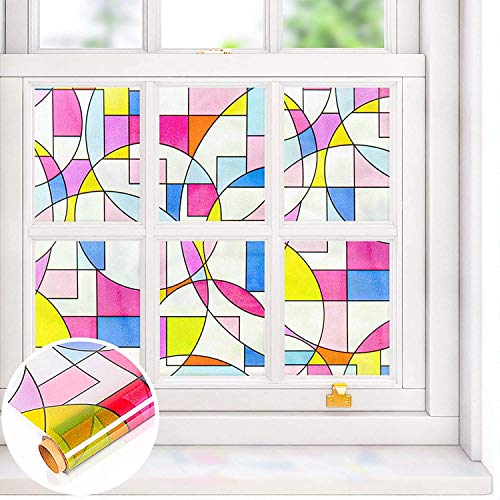 WALLTON Privacy Vinyl Frosted Window Film Glass Sticker Self-Adhesive Film Tint Wallpaper Opaque Sheet for Glass Privacy Cover Window, Door, Office, Home.| Anti-UV. (16x72 Inch, Moroccan) - Image 1