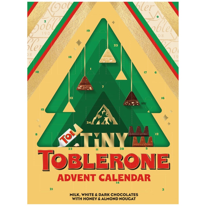TOBLERONE Tiny Assorted Chocolate Bars, Holiday Advent Calendar, 24 Days - Image 1