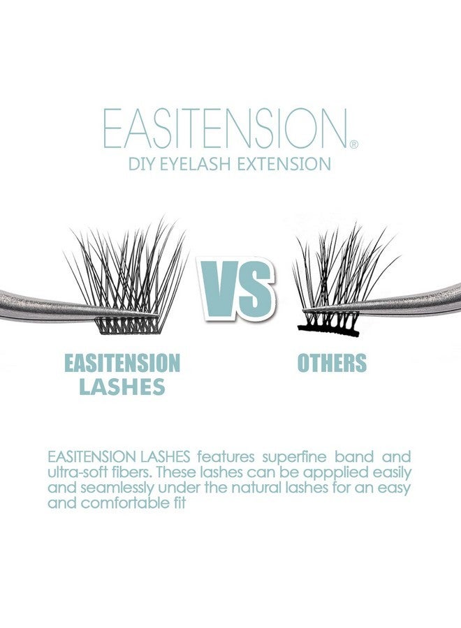 EASITENSION Diy Eyelash Extension, 3D Effect Individual Glue Bonded Lash Clusters Volume Lashes Set, Home Eyelash Extension, Lashes Pack (14Mm-Volume) - Image 2