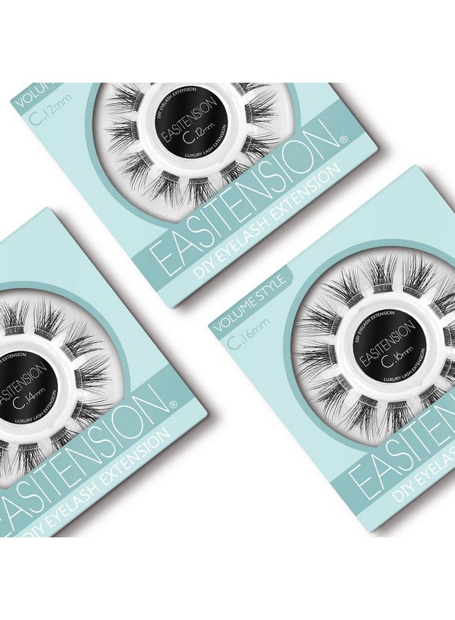 EASITENSION Diy Eyelash Extension, 3D Effect Individual Glue Bonded Lash Clusters Volume Lashes Set, Home Eyelash Extension, Lashes Pack (14Mm-Volume) - Image 4
