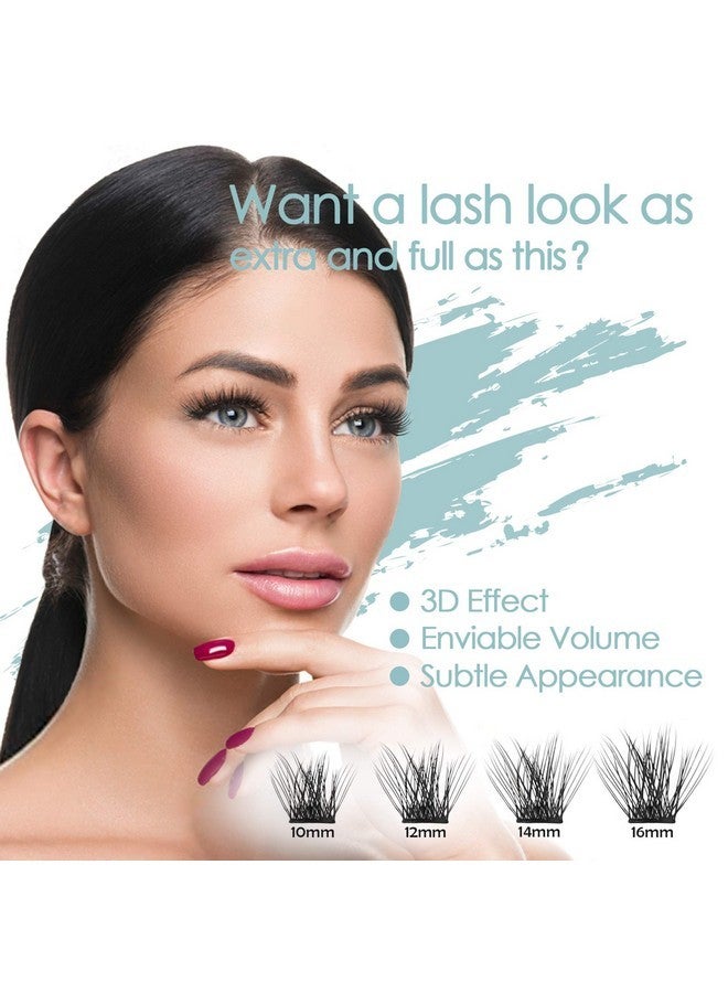 EASITENSION Diy Eyelash Extension, 3D Effect Individual Glue Bonded Lash Clusters Volume Lashes Set, Home Eyelash Extension, Lashes Pack (14Mm-Volume) - Image 3