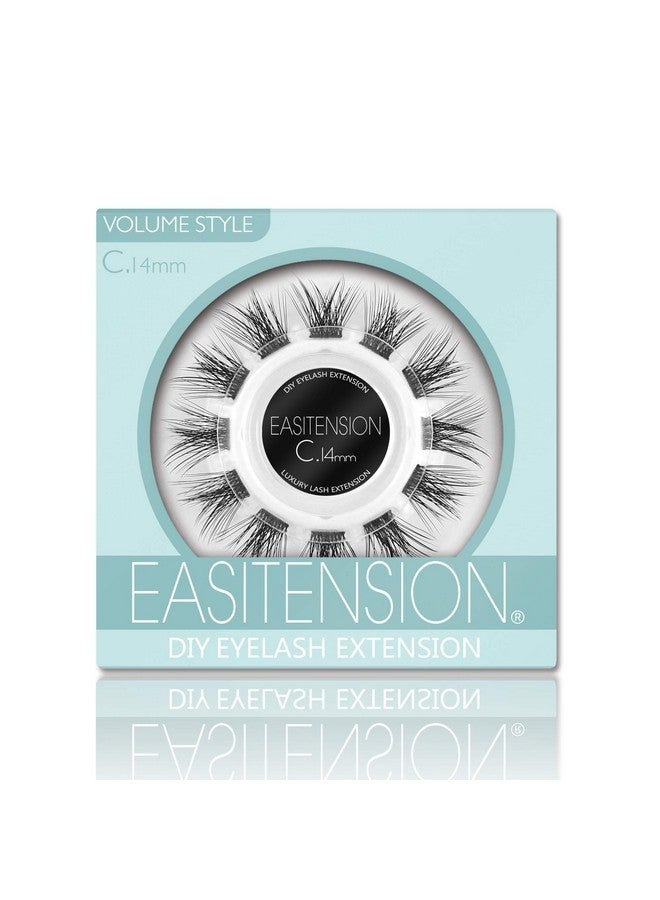 EASITENSION Diy Eyelash Extension, 3D Effect Individual Glue Bonded Lash Clusters Volume Lashes Set, Home Eyelash Extension, Lashes Pack (14Mm-Volume) - Image 1