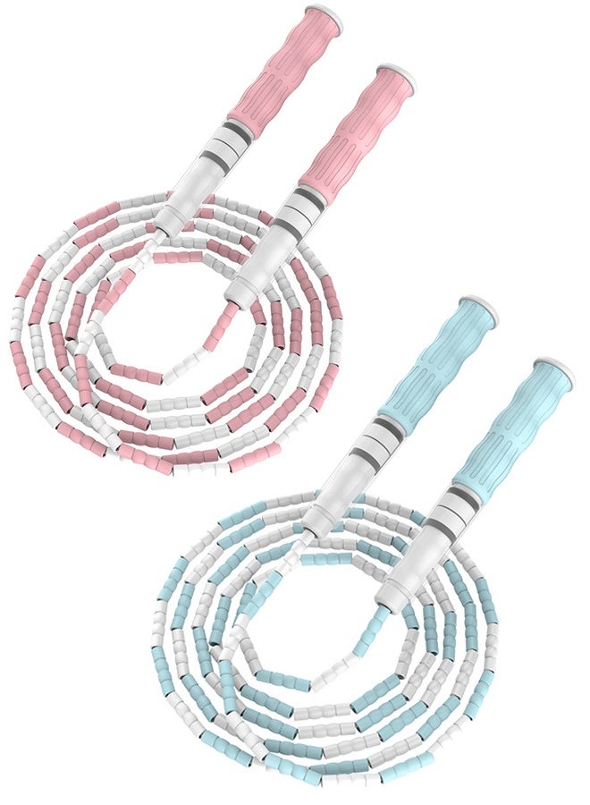 Generic 2 pcs Adjustable Jump Rope Light And Easy To Carry Skipping Rope Suitable For Fitness, Workout, Exercise And Weight Loss (blue+pink) - Image 1