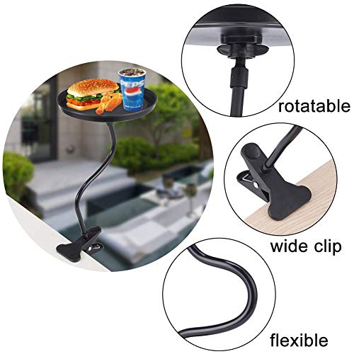 JSCARLIFE Car Food Tray Holder, Adjustable Car Snack Tray 360-degree Swivel Dining Table Clip Type Storage Tray - Image 5