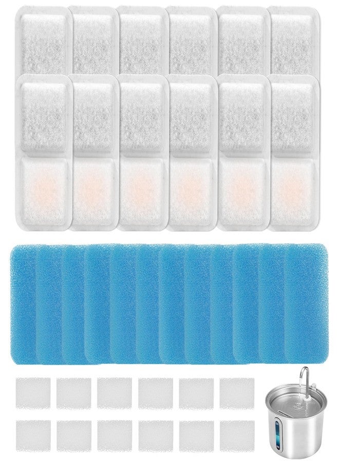 عبوة من 12 فلتر مياه بديلة للقطط من ون إز أول، فلاتر بديلة لنافورة مياه الحيوانات الأليفة المصنوعة من الفولاذ المقاوم للصدأ سعة 2 لتر، سهلة التركيب وتحافظ على نظافة مياه الحيوانات الأليفة - Image 1