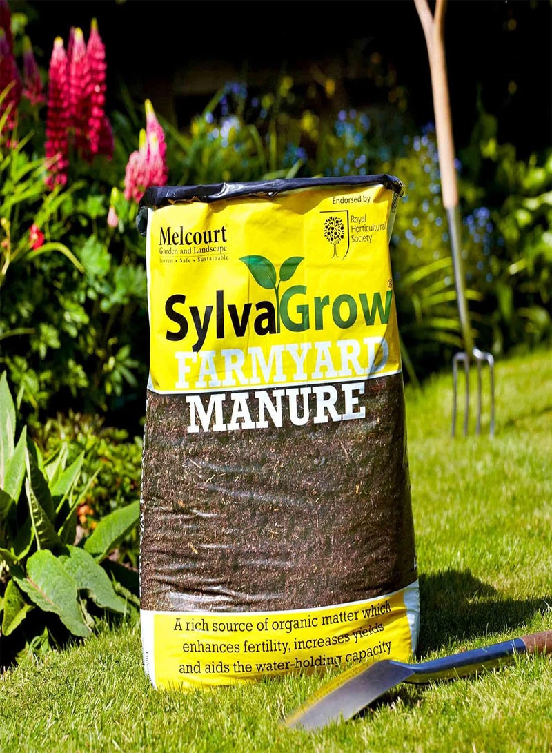 GGOOT RHS SylvaGrow Farmyard Manure, Soil Improver, Adds Nutrients, RHS Endorsed, 1 x 50 Litre Bag - Image 2