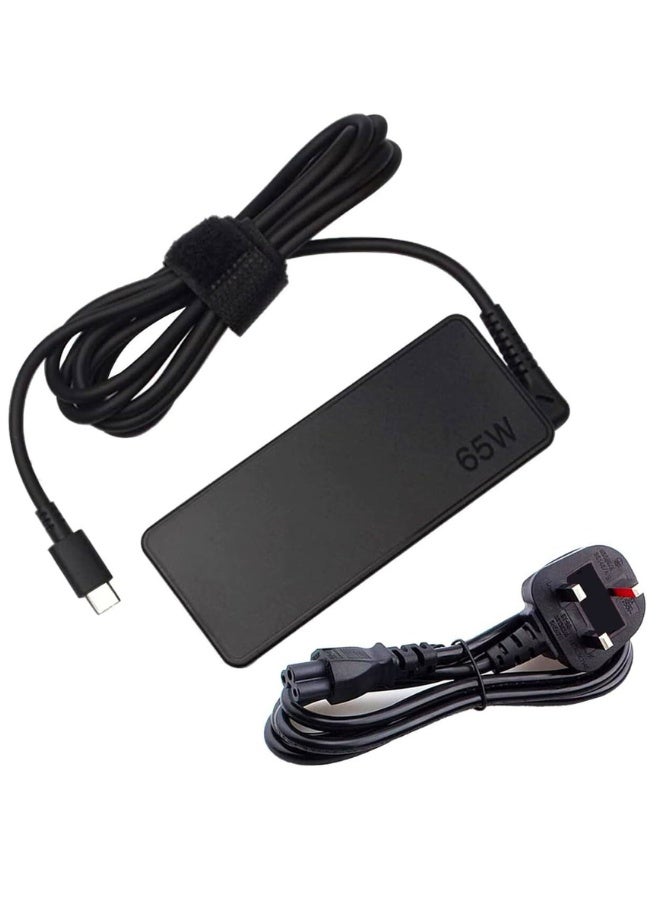 65W USB C Power adapter compatible With Lenovo Think Pad Yoga, HP chrome book, Dell XPS, ASUS, Acer, HUAWEI, Xiaomi, Samsung and more Type C Devices PD wall Laptop Power supply (Type C Charger) - Image 1