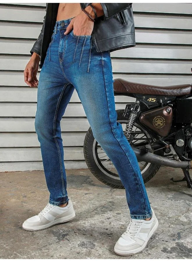 HIGH STAR Mid Rise Faded Regular Fit Jeans by Styli