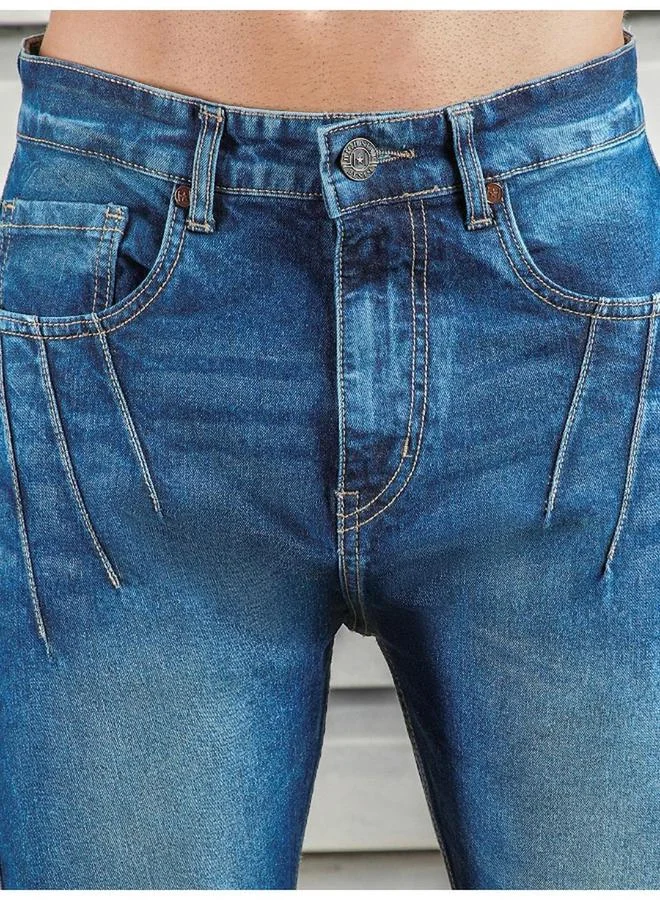 HIGH STAR Mid Rise Faded Regular Fit Jeans by Styli