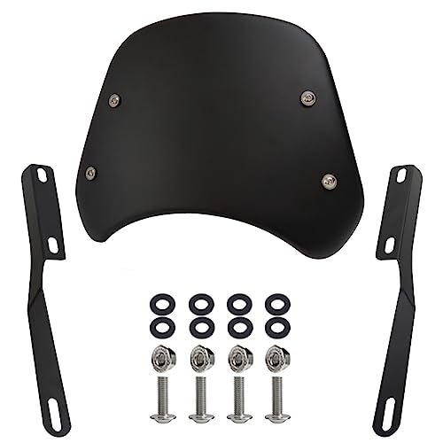 HARPUOU Metal Universal Motorcycle Windshield Wind Deflector Windscreen Front Flyscreen with Mount for Motorbike 5"-7" LED Headlight - Image 5