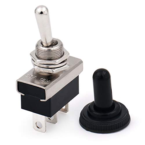 Baomain Car Toggle Switch SPDT ON-ON 3 Pin 2 Position 12V/25A with Waterproof Cover for Auto Car (1) - Image 1