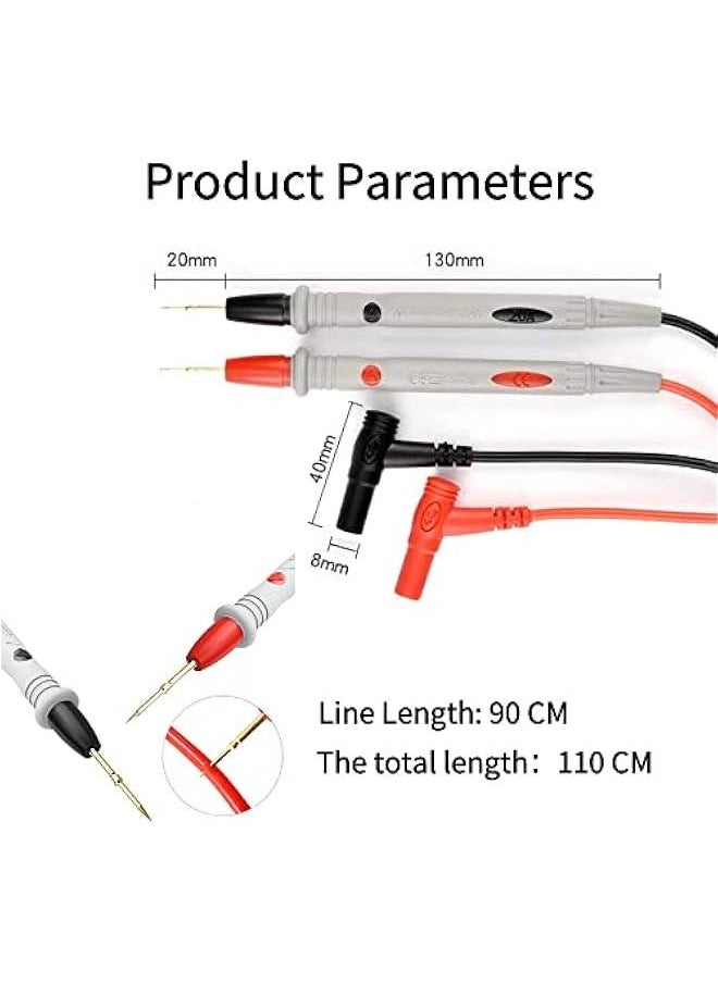 Generic - Test Leads for Multimeter,3.3FT Test Lead with Alligator Clips and Gold Plated Test Probe, multimeter Leads Kit, Suitable for Most of Digital Multimeter - Image 1