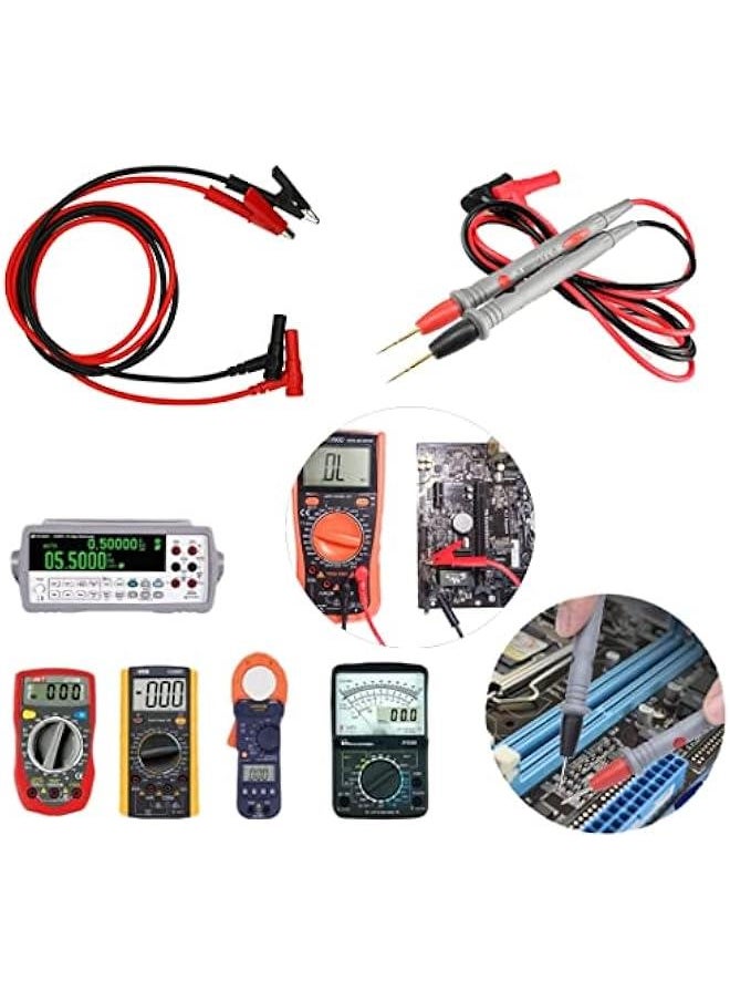 Generic - Test Leads for Multimeter,3.3FT Test Lead with Alligator Clips and Gold Plated Test Probe, multimeter Leads Kit, Suitable for Most of Digital Multimeter - Image 1