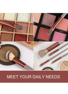 Bonita Upgraded Piece Makeup Brush Set,Premium Wood Blending Face Powder Blush Concealers Eyeshadow Brush Make up Brushes Set Round Brush Poach (yellow)  - Image 4