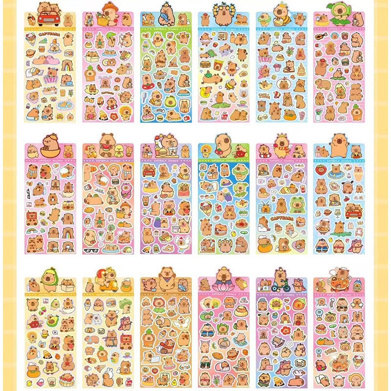 Generic Capibara Cartoon Stickers DIY Kids Creative Decor Random mixed hair