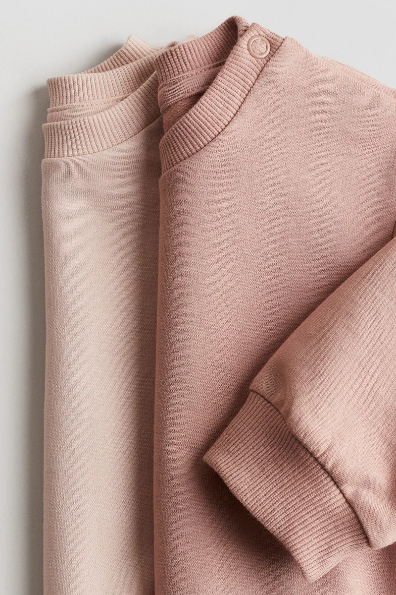 اتش اند ام بلوزة سميكة من القطن - عبوة من قطعتين