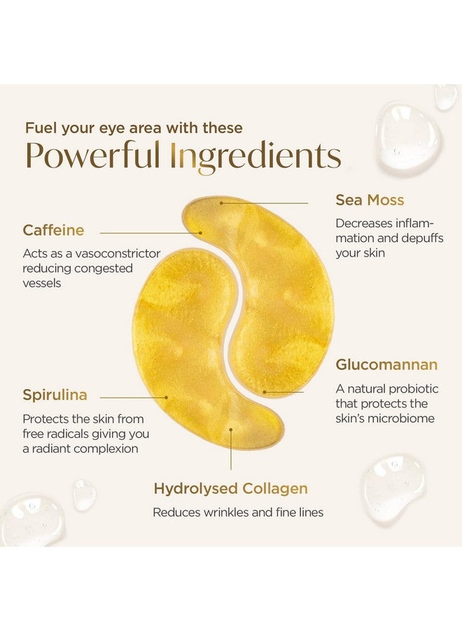 Plantifique Gold Under Eye Patches For Puffy Eyes And Dark Circles 20 Pairs Under Eye Masks For Dark Circles And Puffiness Eye Gels With Collagen & Caffeine Eye Patches Gold Eye Mask Skincare - Image 4