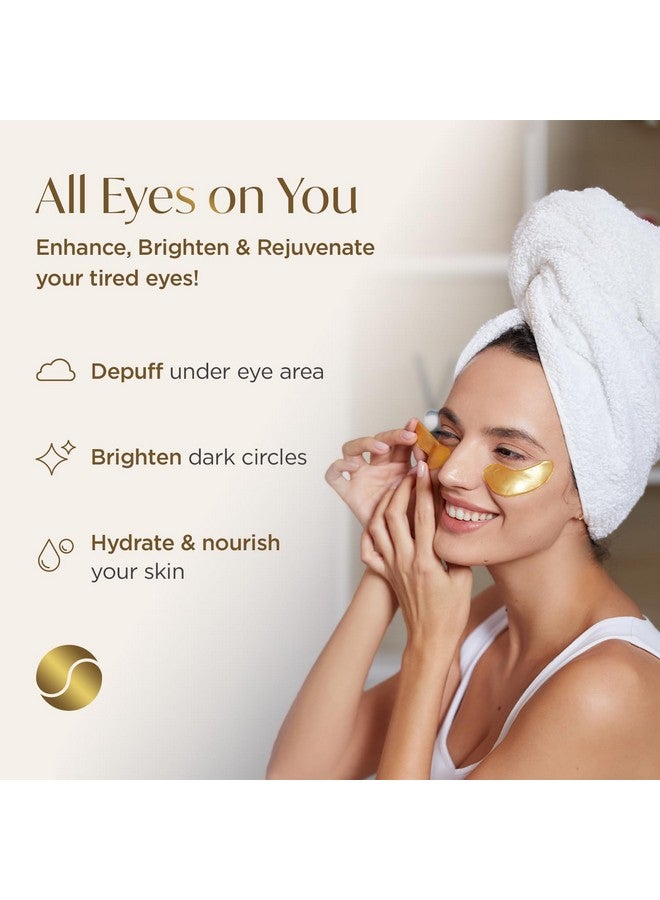 Plantifique Gold Under Eye Patches For Puffy Eyes And Dark Circles 20 Pairs Under Eye Masks For Dark Circles And Puffiness Eye Gels With Collagen & Caffeine Eye Patches Gold Eye Mask Skincare - Image 2