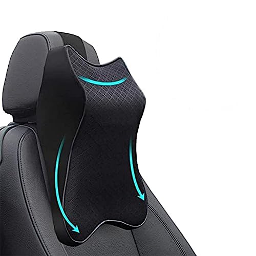 PURAM Car Seat Headrest Neck Rest Pillow Cushion for All Cars- Ergonomic Car Neck Pillow Memory Foam Neck Support for Neck/Back Pain Relief Neck Rest Support Cushion (Black), Pack of 1 - Image 1