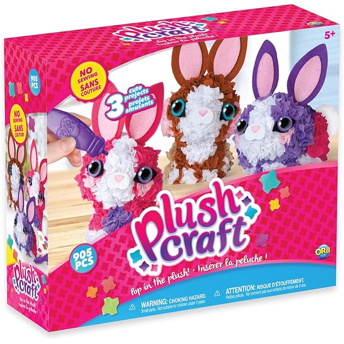 Baby Bunnies 3D Multi Mini Arts & Crafts, Purple/Pink/Brown/White/Beige, 10" x 3" x 8.5"