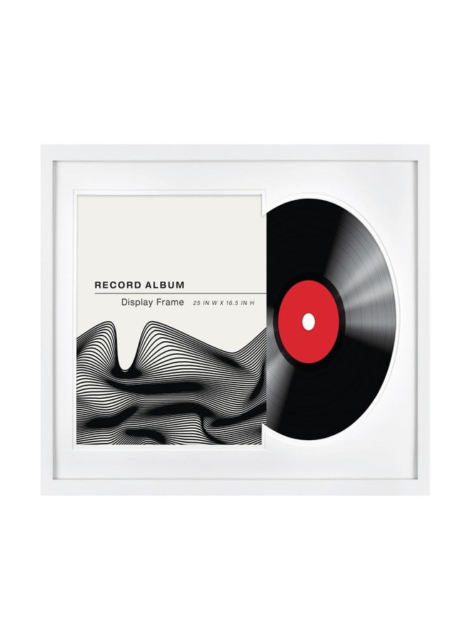 MCS Double Matte Record Album Frame, 16.5x25 Record Frame, White for LP Vinyl Record & Jacket Display (1-Pack) - Image 1