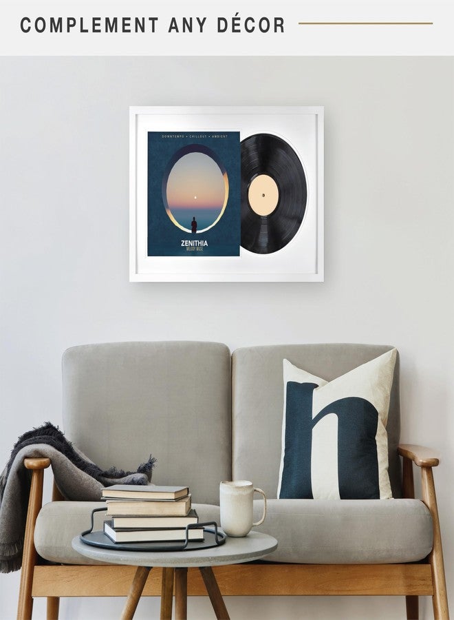 MCS Double Matte Record Album Frame, 16.5x25 Record Frame, White for LP Vinyl Record & Jacket Display (1-Pack) - Image 2