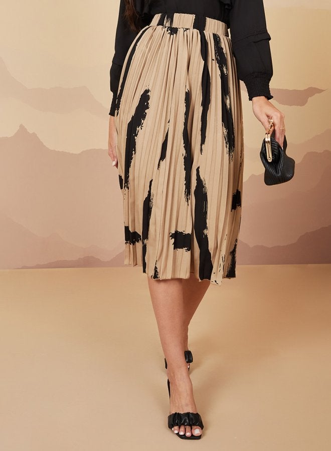 Styli Pleated Printed Skirt  - Image 1