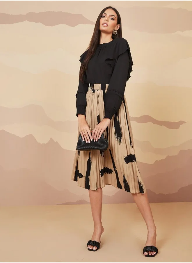 ستايلي Pleated Printed Skirt