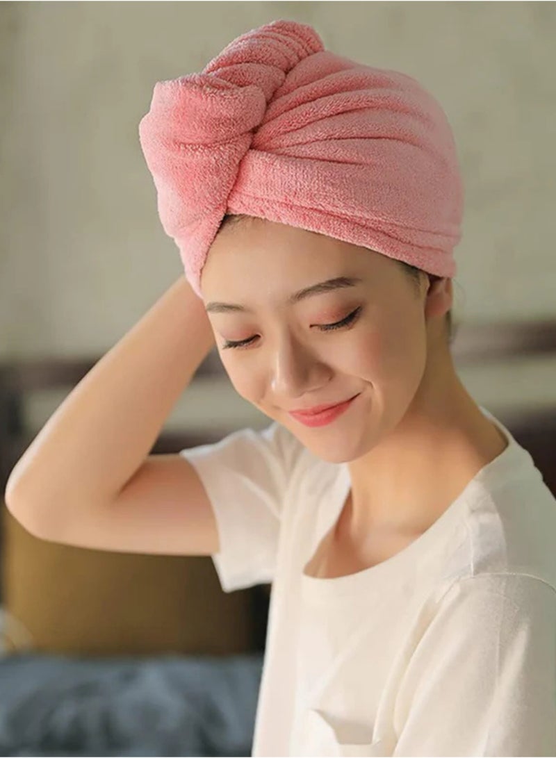 تنم منشفة تجفيف الشعر من الألياف الدقيقة للنساء – عبوة من 3 قطع، سريعة الامتصاص والتجفيف، مثالية للشعر المبلل وللاستخدام اليومي – وردي - Image 2