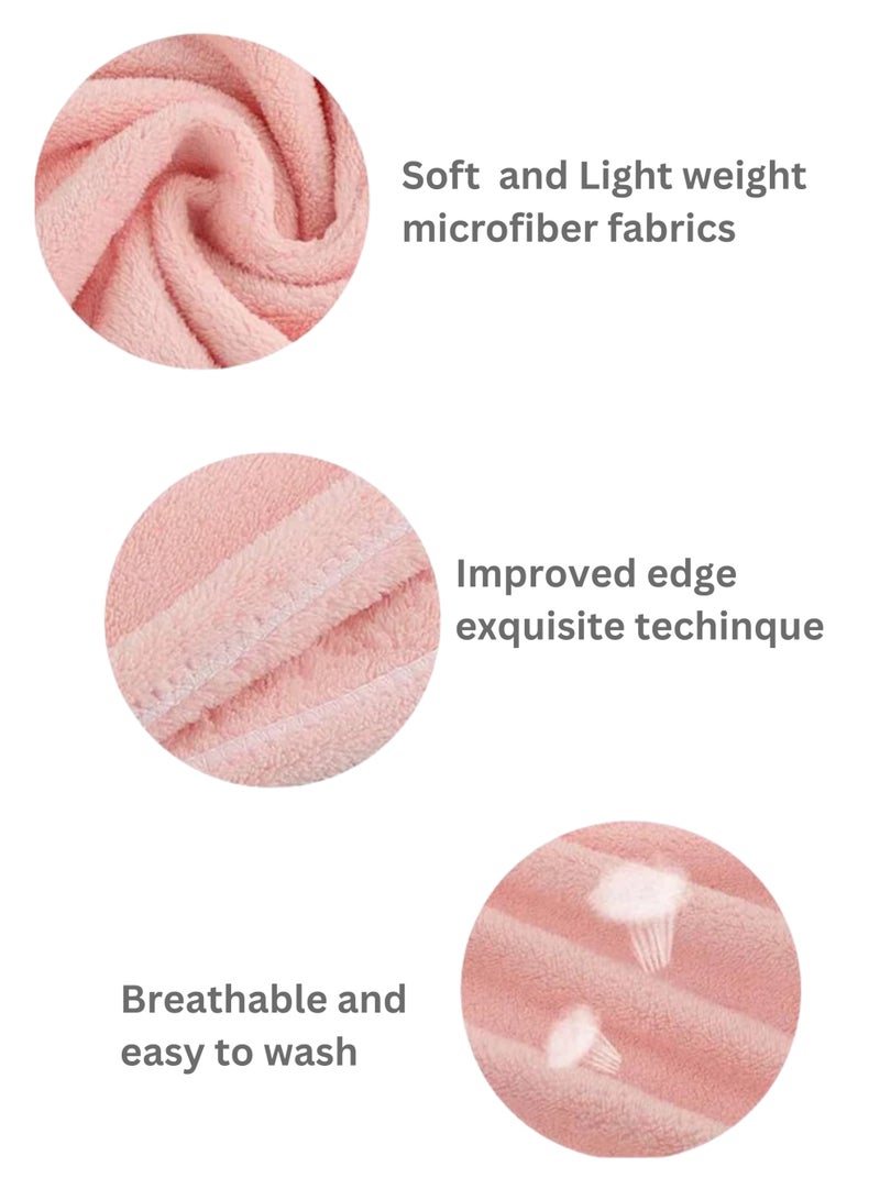 تنم منشفة تجفيف الشعر من الألياف الدقيقة للنساء – عبوة من 3 قطع، سريعة الامتصاص والتجفيف، مثالية للشعر المبلل وللاستخدام اليومي – وردي - Image 4