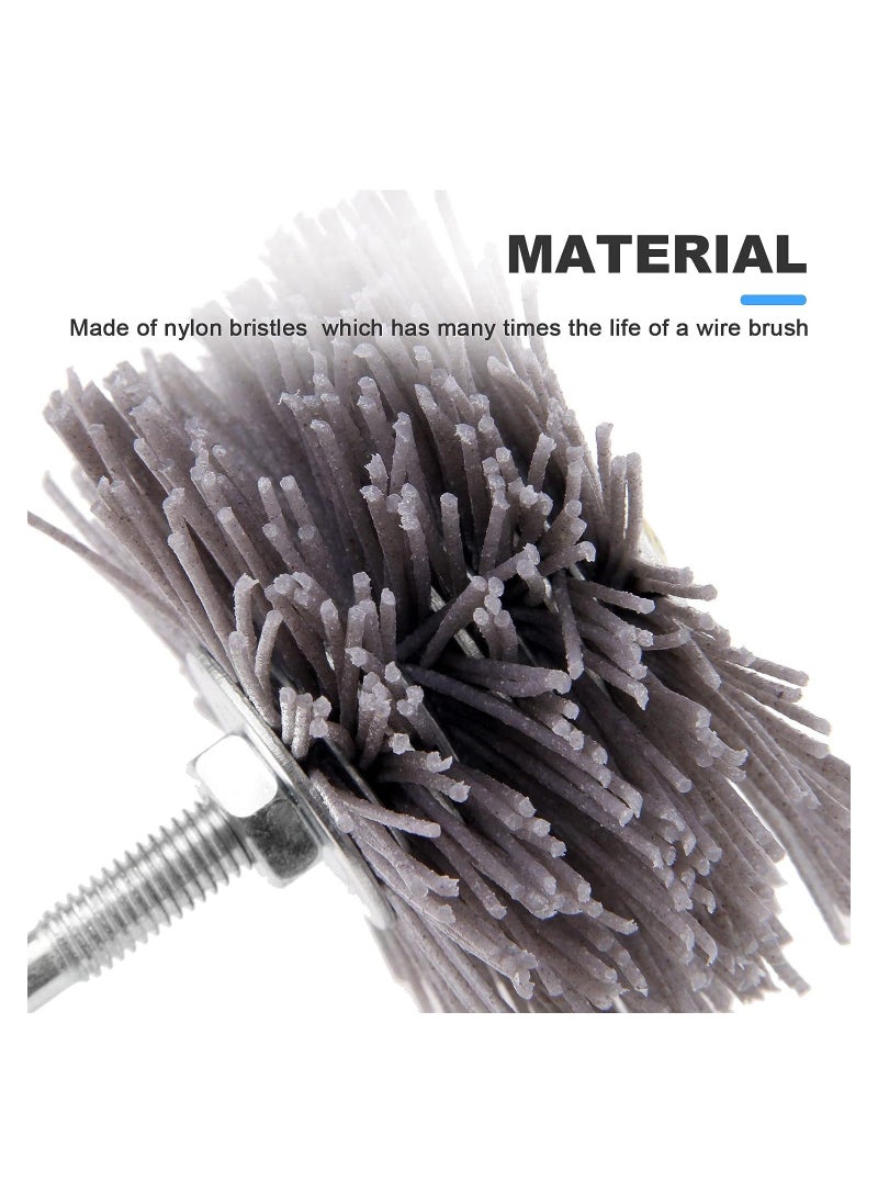Y&D 5 Pcs Nylon Wheel Brush Abrasive Grinding Head, Polish Grinder 80# 180# 240# 320# 600# with Threaded Shank, Polishing for Removing Corrosion/Rust/Paint  - Image 3