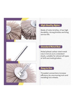 Y&D 5 Pcs Nylon Wheel Brush Abrasive Grinding Head, Polish Grinder 80# 180# 240# 320# 600# with Threaded Shank, Polishing for Removing Corrosion/Rust/Paint  - Image 4