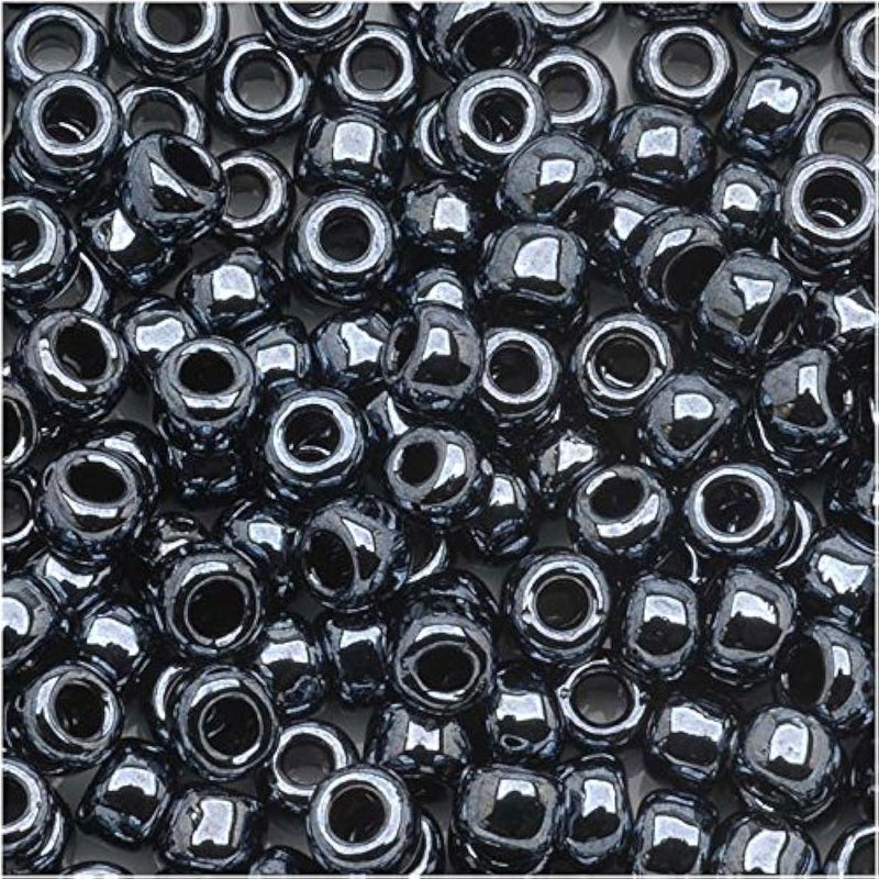 Toho Round Seed Beads 6/0#81 'Metallic Hematite' 8g - Image 3