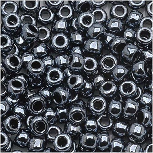 Toho Round Seed Beads 6/0#81 'Metallic Hematite' 8g - Image 1