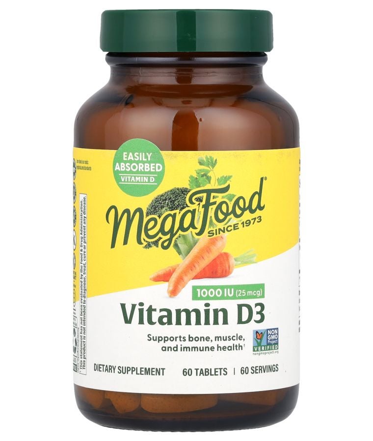 MegaFood Vitamin D3 25 mcg (1000 IU) 60 Tablets