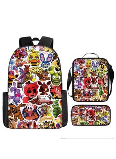 Generic Toy bear large capacity backpack for primary and secondary school students, anime cartoon backpack, shoulder bag, pencil case, 3-piece set for both men and women  - Image 1