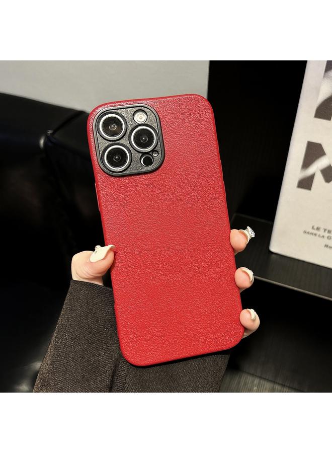 زبون جراب لهاتف iPhone 13 Pro مصنوع من مادة TPU ذات نسيج الليتشي وإطار عدسة أسود - Image 2