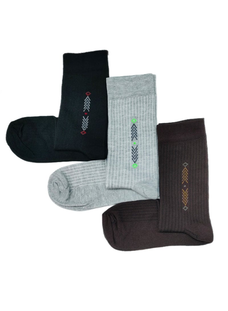 3 أزواج من الجوارب الرجالي الطويلة متعددة الألوان - Image 2