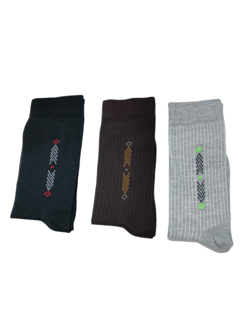 3 أزواج من الجوارب الرجالي الطويلة متعددة الألوان - Image 1