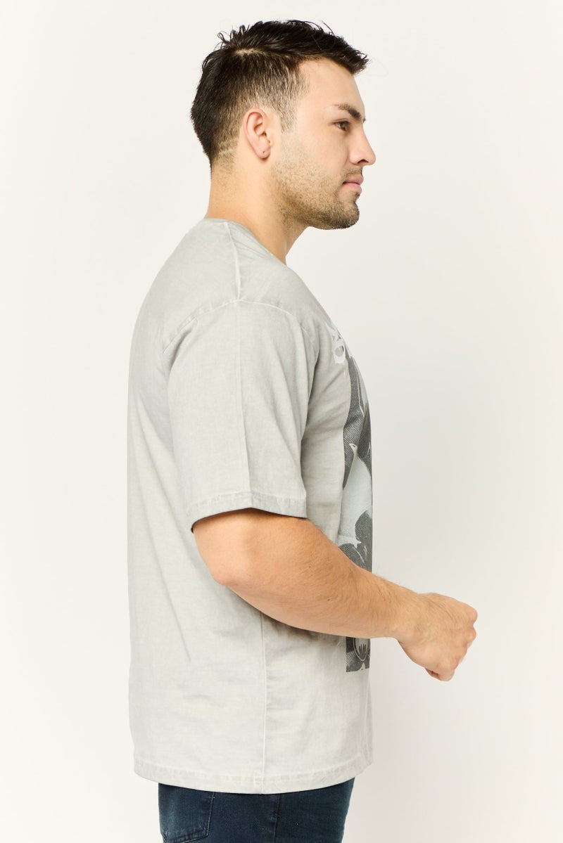 DC Men Crew Neck Short Sleeves Graphic Print T-Shirt, Grey - Image 3