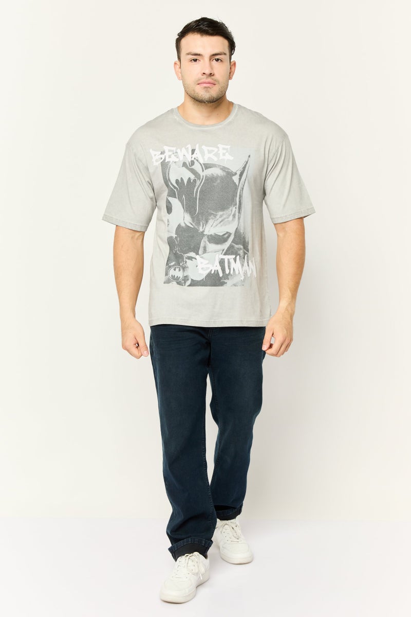 DC Men Crew Neck Short Sleeves Graphic Print T-Shirt, Grey - Image 2