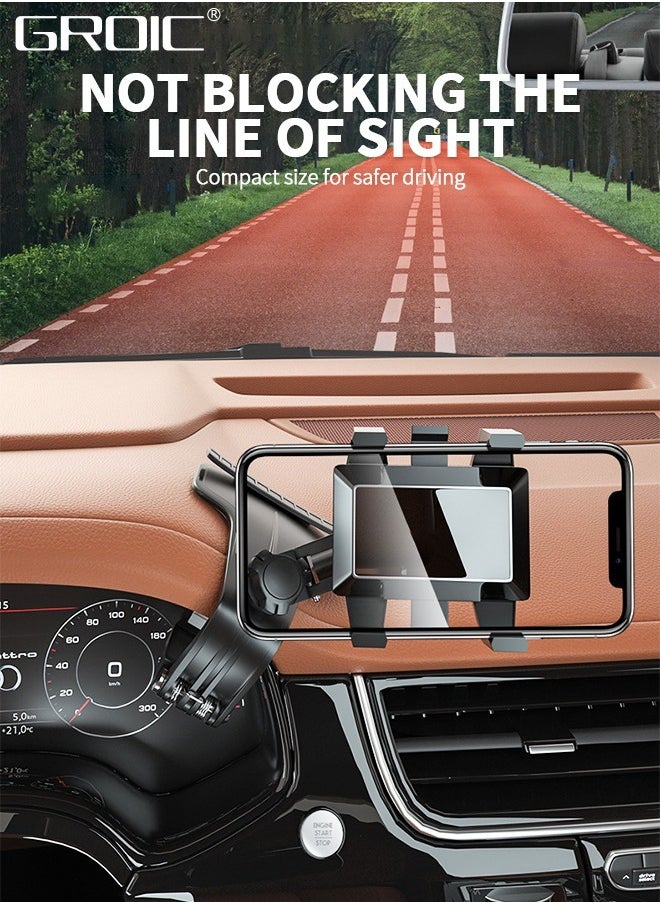 GROIC Car Phone Holder, Mount Dashboard Phone Car Holder 360 Degree Rotation Cell Phone Holder for Car Clip Mount,Multi-Function Phone Car Mount Suitable,Automobile Parking Sign  - Image 4