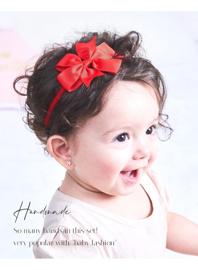jollybows Jollybows 40pcs Baby Girls Grosgrain Ribbon Hair Bows Headbands 3" Hair Band Hair Accessories for Infants Newborn Toddler  - Image 4