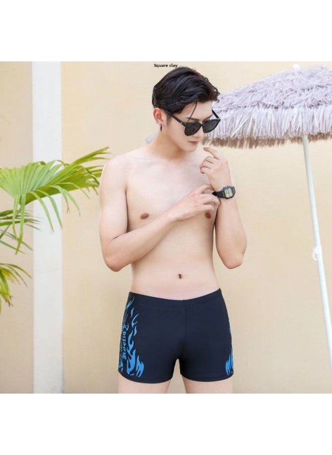 Generic - Swimming Trunks Swimming Goggles Swimming Cap Three-piece Set Men's Middle-aged And Elderly Adults Middle-aged And Older Children's Double-layer Loose Quick-drying Boxer Swimsuit-Color:Silicone Cap (waterproof)- - Image 1