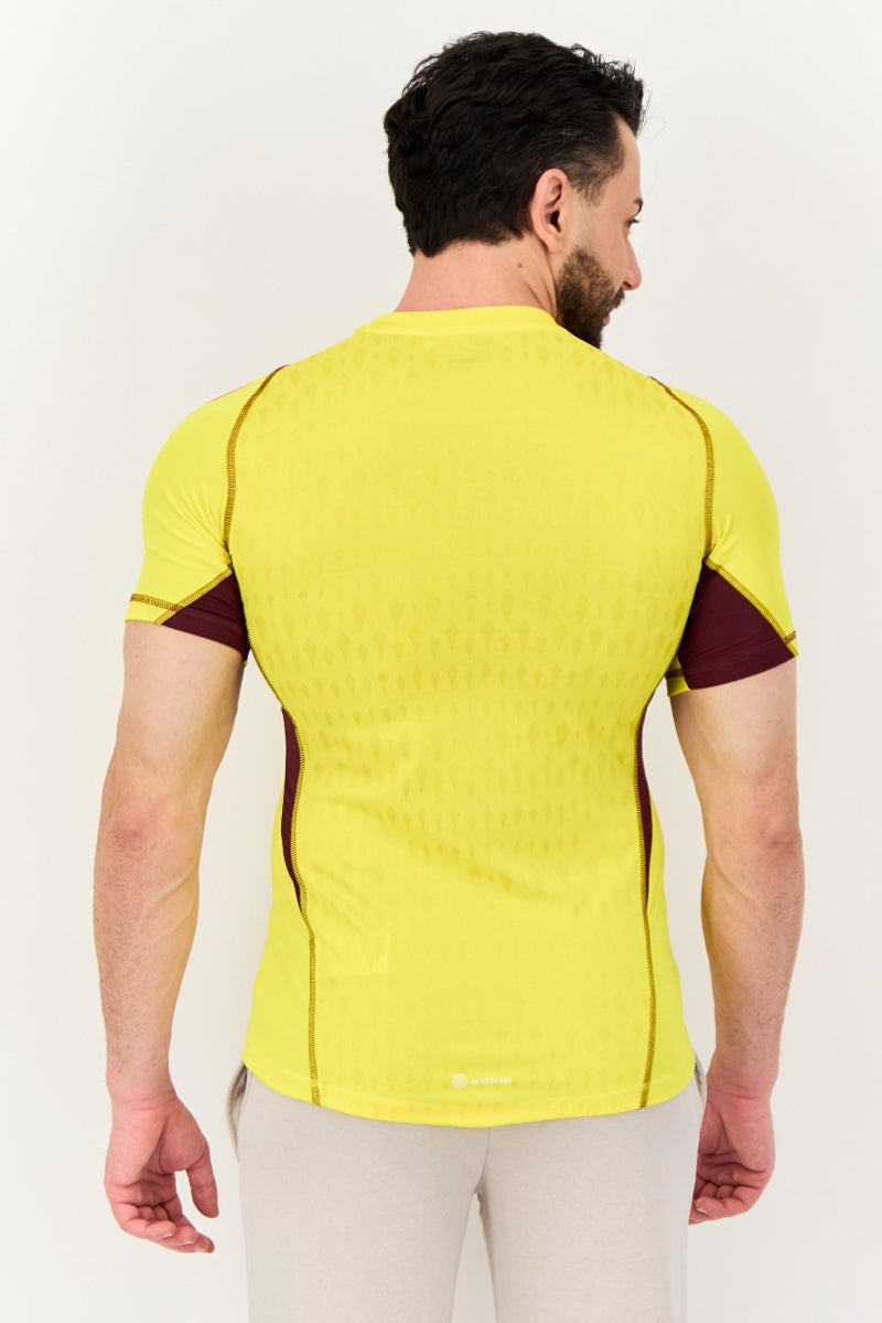 Adidas قميص حارس مرمى قصير الأكمام للرجال بتصميم نحيف Tiro 23 Pro، أصفر - Image 3