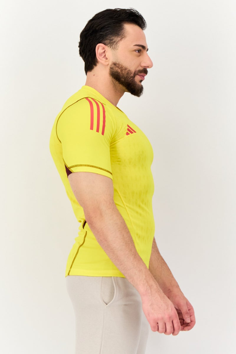 Adidas قميص حارس مرمى قصير الأكمام للرجال بتصميم نحيف Tiro 23 Pro، أصفر - Image 2